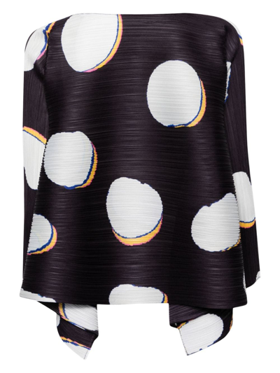 Shop Issey Miyake Polka Dot Pleated Sweater In Multicolor