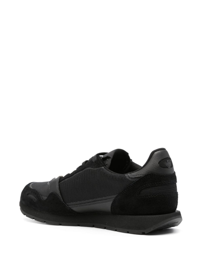 Shop Emporio Armani Logo Sneakers In Black