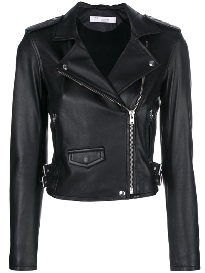 Shop Iro Ashville Leather Biker Jacket In Black