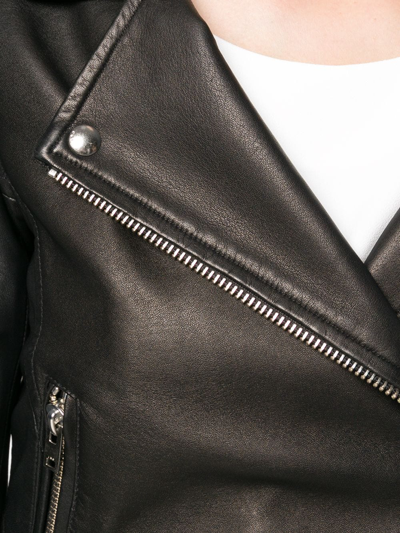 Shop Iro Ashville Leather Biker Jacket In Black
