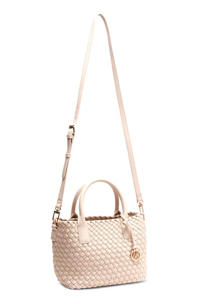 Shop Anne Klein Small Woven Tote In Chalk