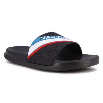 Shop Nautica Logo Slide Sandal In Grey