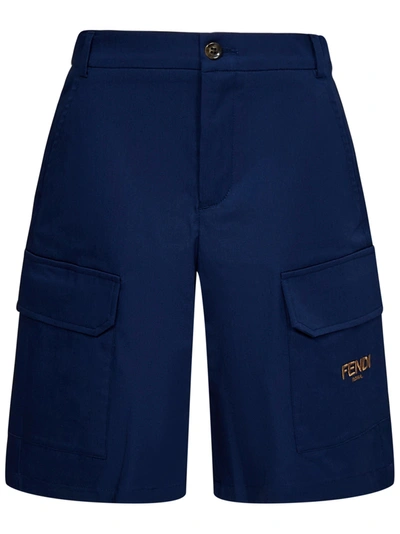Shop Fendi Kids Shorts In Blue