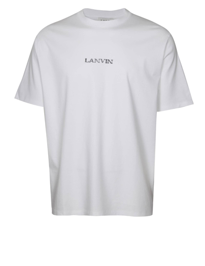 Shop Lanvin Cotton T-shirt With Logo In Optic White