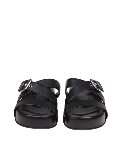 Shop Agl Attilio Giusti Leombruni Jane Slides In Black Leather