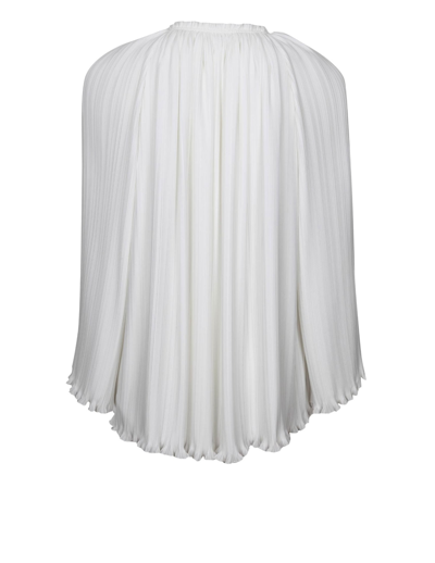 Shop Lanvin Pleated Blouse Color White In Off White