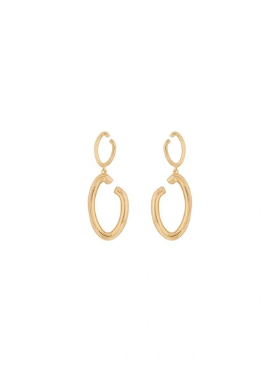 Shop Oscar De La Renta O Drop Earrings In Gold