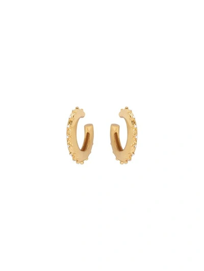 Shop Oscar De La Renta Crystal Hoop Earrings