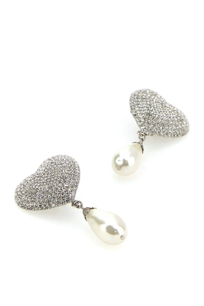 Shop Alessandra Rich Earrings In Crysilver