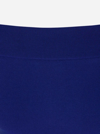 Shop Alexander Mcqueen Bardot Knit Top In Blau Cobalt
