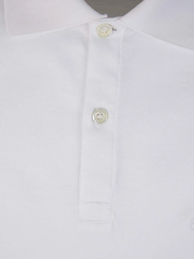 Shop Alexander Mcqueen Embroidered Cotton Polo In Blanc