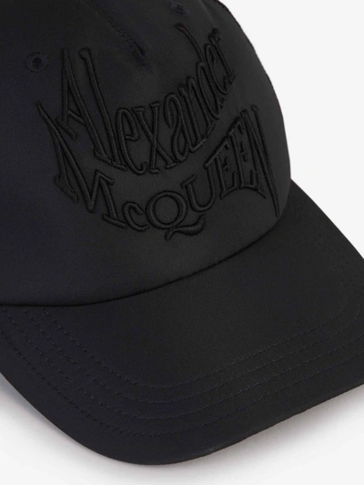 Shop Alexander Mcqueen Embroidered Mesh Cap In Negre