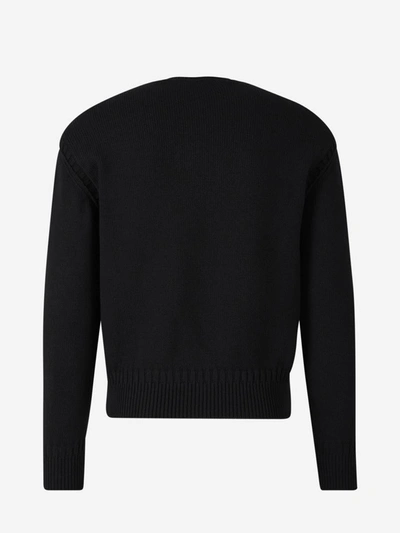 Shop Alexander Mcqueen Knitted Logo 92 Sweater In Black, Red And Ivory