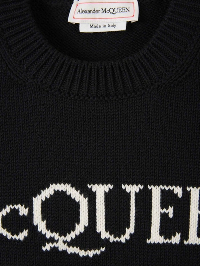 Shop Alexander Mcqueen Knitted Logo 92 Sweater In Black, Red And Ivory