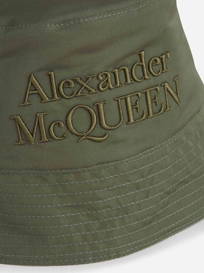 Shop Alexander Mcqueen Logo Fisherman Bucket Hat In Negre