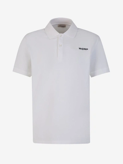 Shop Alexander Mcqueen Logo Piquet Polo In Blanc