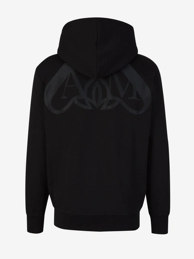 Shop Alexander Mcqueen Logo Zipper Sweatshirt In Negre