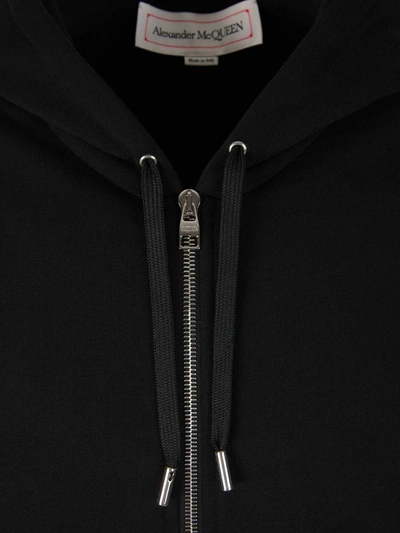 Shop Alexander Mcqueen Logo Zipper Sweatshirt In Negre