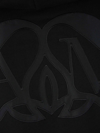 Alexander Mcqueen Logo Zipper Sweatshirt In Negre