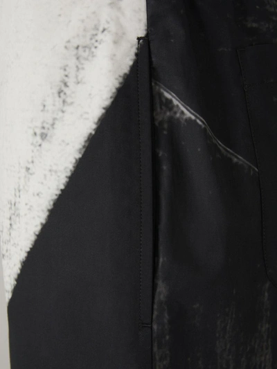 Shop Alexander Mcqueen Printed Cotton Bermuda Shorts In Ecru And Black