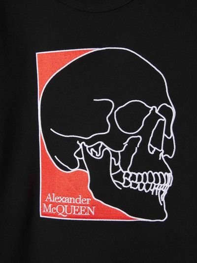 Shop Alexander Mcqueen Printed Cotton Sweatshirt In Negre