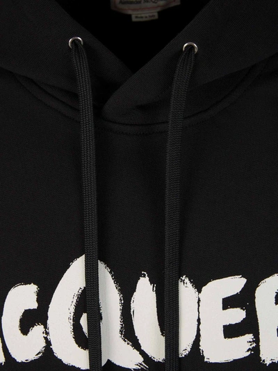Shop Alexander Mcqueen Printed Hood Sweatshirt In Negre