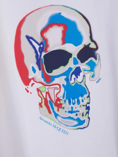 Shop Alexander Mcqueen Skull Cotton T-shirt In White