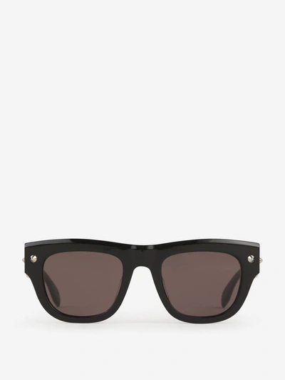 Shop Alexander Mcqueen Square Sunglasses In Negre