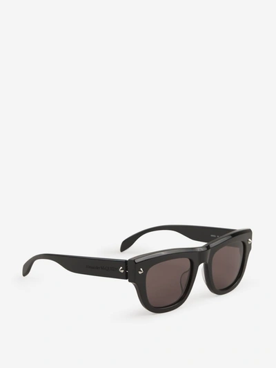 Shop Alexander Mcqueen Square Sunglasses In Negre
