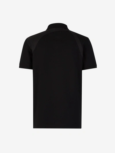 Shop Alexander Mcqueen Tape Piquet Polo In Negre