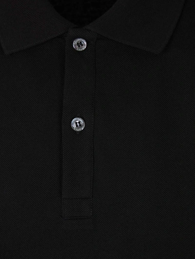 Shop Alexander Mcqueen Tape Piquet Polo In Negre