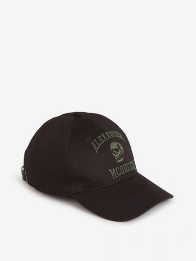 Shop Alexander Mcqueen Varsity Skull Cap In Negre