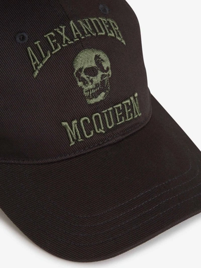 Shop Alexander Mcqueen Varsity Skull Cap In Negre