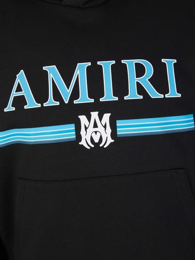 Shop Amiri Logo Hood Sweatshirt In Negre