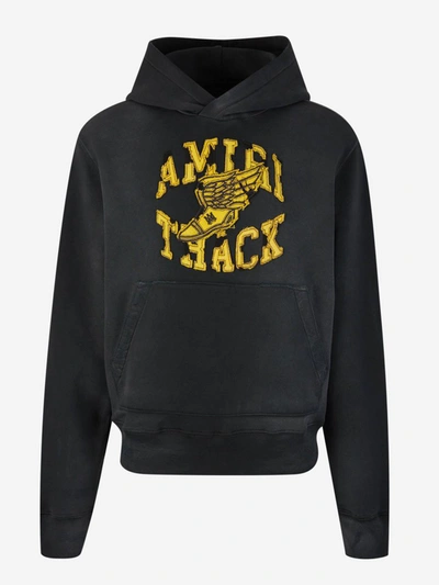 Shop Amiri Patch Hood Sweatshirt In Negre