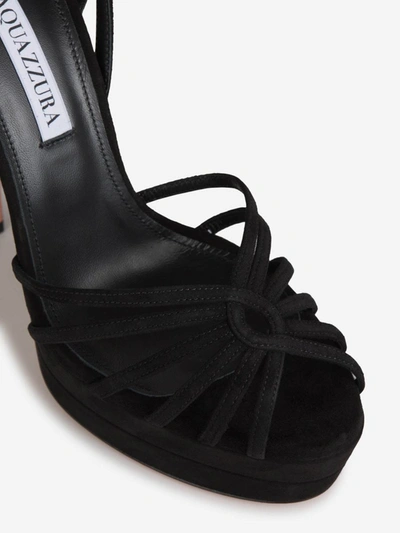 Shop Aquazzura Flow Plateau Sandals In Black
