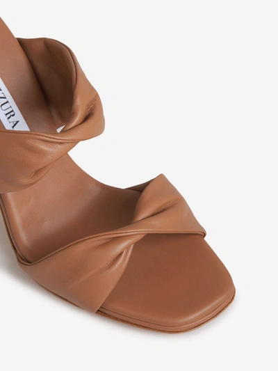 Shop Aquazzura Leather Twist Sandals In Marró