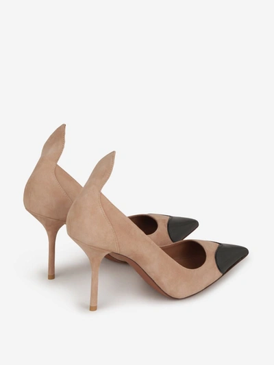 Shop Alaïa Azzedine  Leather Heart Shoes In Nude And Black