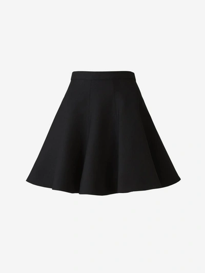 Shop Alaïa Wool Skater Skirt In Black