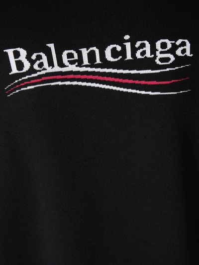 Shop Balenciaga Embroidered Logo Sweatshirt In Negre