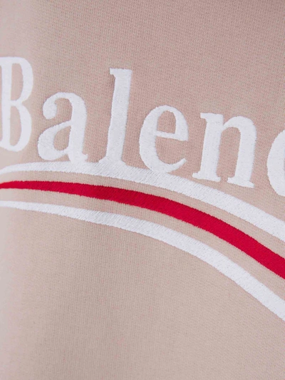 Shop Balenciaga Logo Hood Sweatshirt In Rosa Pal