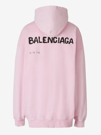 Shop Balenciaga Logo Print Sweatshirt In Rosa Pal