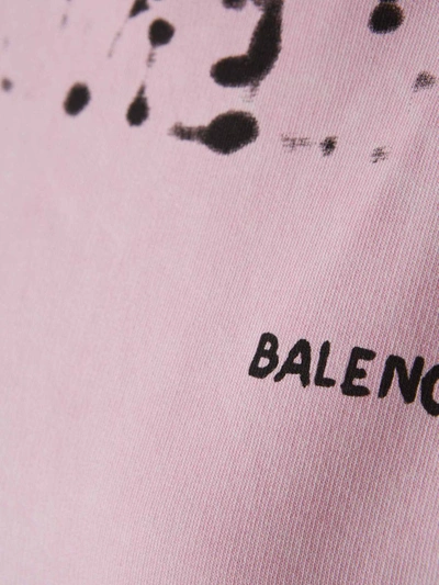 Shop Balenciaga Logo Print Sweatshirt In Rosa Pal