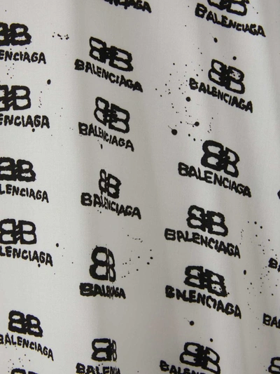 Shop Balenciaga Oversized Monogram Shirt In Black And White