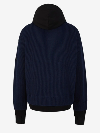 Shop Balenciaga Zipper Hood Sweatshirt In Blau Marí
