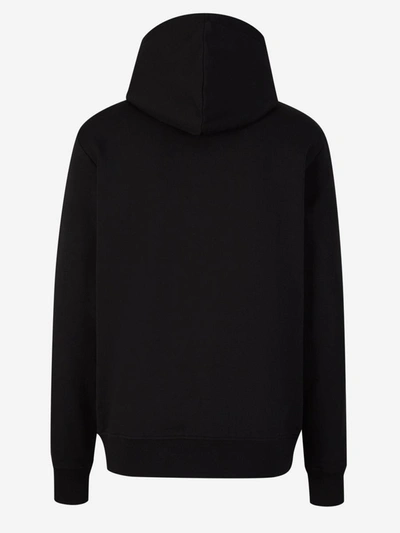 Shop Balmain Cotton Hood Sweatshirt In Negre