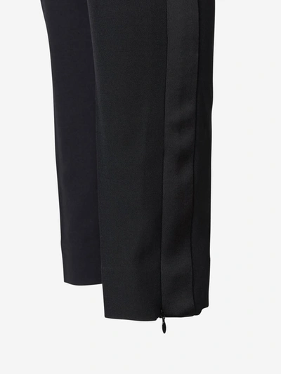 Shop Balmain Wool Dress Pants In Black