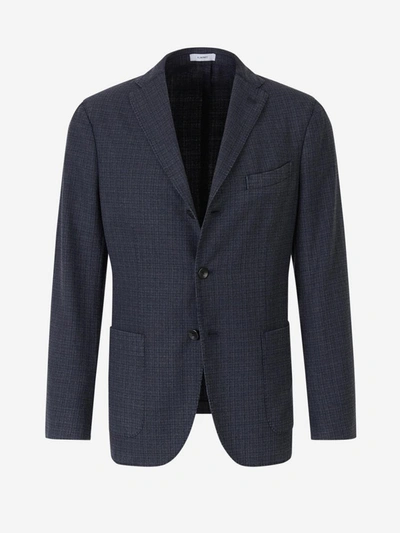Shop Boglioli Checked Wool Blazer In Checkered Blue