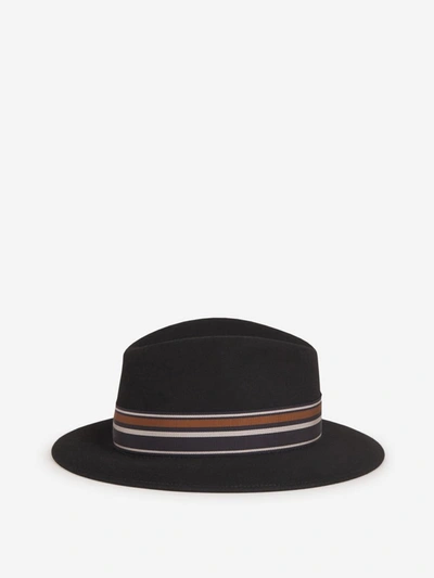 Shop Borsalino Alessandria Hat In Night Blue, Grey And Brown