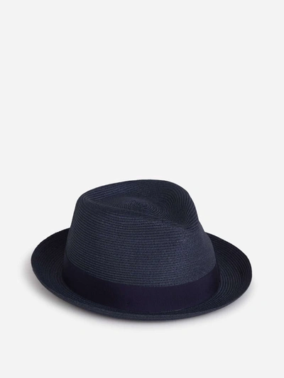 Shop Borsalino Jules Hemp Hat In Navy